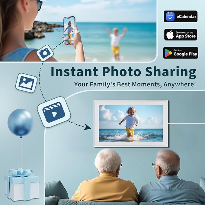 Canupdog 15.6 Inch Digital Calendar, Electronic Planner & Chore Chart with 1920x1080P IPS Touchscreen, Task Rewards System, Interactive Display for Family Schedules, Christmas Gifts for Women Mom