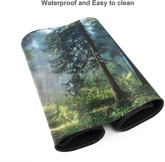 Desk Mat,Forest Extended Gaming Mouse Pad for Office Work & Game,Computer Keyboard Mouse Mat Desk Non-Slip Rubber Base Large Mousepad with Stitched Edges, 31.5x15.7inch
