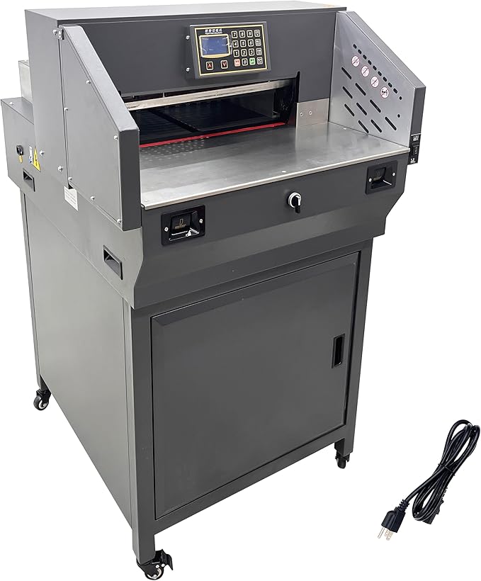 TECHTONGDA 110V Electric Paper Cutter Automatic Cutting Paper Machine with Extra Knife Pad, Heavy Guillotine Paper Cutter 3.15in Cutting Thickness, 19.3" Cutting Length
