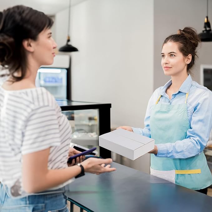 9x6.5x1.75 Small Shipping Boxes Set of 40, 3 Layers E Watts White Corrugated Cardboard Box Mailers for Mailing, Moving, Business Packing