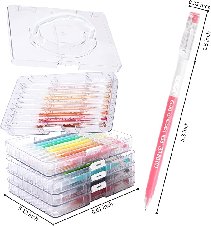 Gel Pens For Coloring, 45 Pack Colored Pens for Black Paper & White Paper, 0.6MM Fine Point Pens for Coloring, Writing, Drawing, Journaling, Note Taking, School, Office, Home