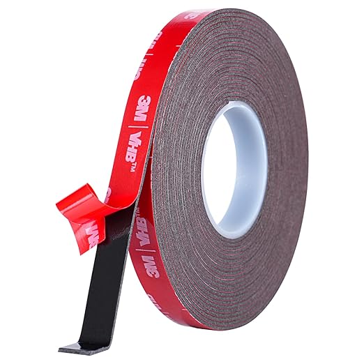 Double Sided Adhesive Tape Heavy Duty, Waterproof mounting Foam Tape, 16.5FT Length, 0.4IN Width, High Temperature Resistant Adhesive Tape for car, Household, Office or Parties, LED Strips