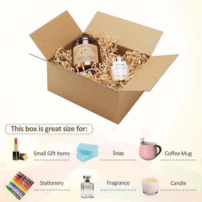 Eupako 8x6x4-Small-Shipping-Boxes-30-Pack-Brown-Corrugated-Box-Mailers, Cardboard Boxes for Packaging Small Business, Mailing