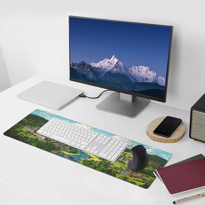 Anime Castle Desk Mat Large Gaming Mouse Pad Anime Castle Extended Mousepad Big in Laptop Computer Mouse Keyboard Mat for Office Desk Decor 31.5x12 in