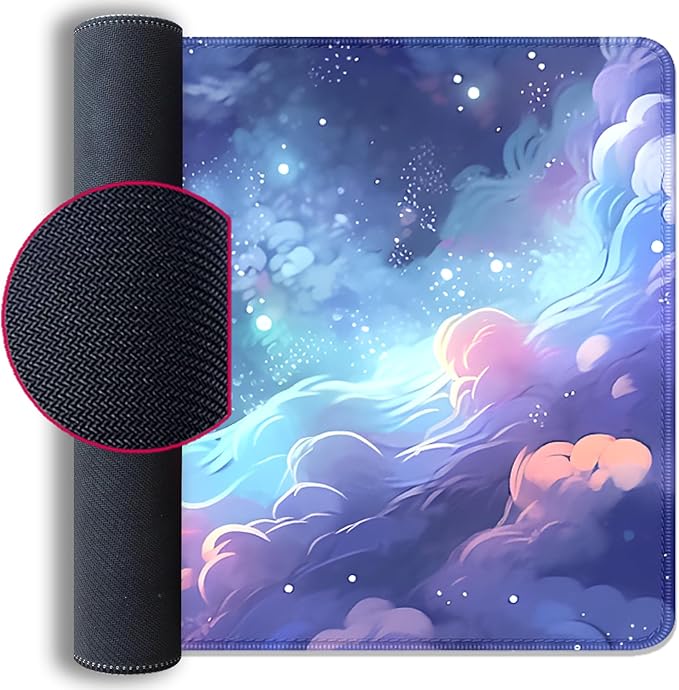 Stars Sky Dark Blue Cosmos Mouse Pad Desk Mat,Large Extended Gaming Mouse Pad with Stitched Edges,Non-Slip Waterproof Rubber Base for Office,Computer,Keyboard,Laptop and Home Desk Pad(27.5X11.8 in)