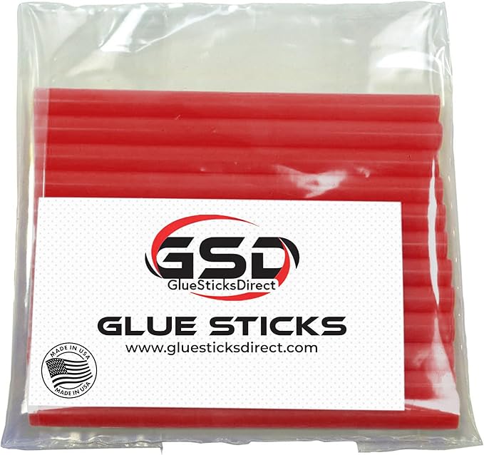 Mini Size Hot Melt Glue Sticks for Glue Gun - Bulk 4in Translucent Watermelon Glue Sticks - Great for Art, Craft & Repairs - 5/16" X 4" (24 Sticks) - Made in USA