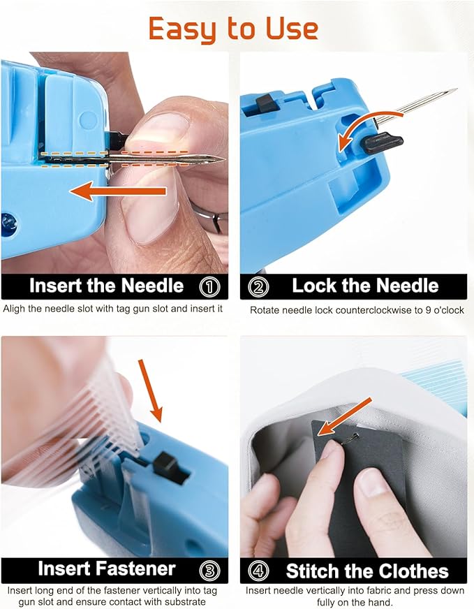 HOUSE DAY Tagging Gun for Clothing, Retail Tag Gun for Clothes, Not for Stitch, Price Tag Attacher Gun with 6 Needles, 1000pcs 2" Barbs Fasteners for Store, Garage, Yard Sale