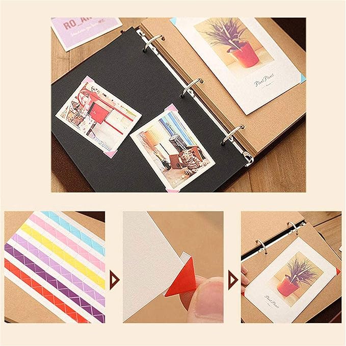 ThxMadam Scrapbooking Paper 26x17.5CM,10 Sheets Black Paper + 10 Sheets Kraft Paper Extra Refill Page for Scrapbook Photo Album Memory Book Notebook 10.82" x 8.07" (27.5 x 20.5CM) for Album Large