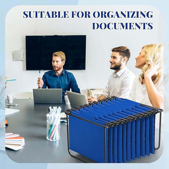 Henoyso 10 Pcs Hanging Classification Folders 3 Dividers Letter Size File Classification Folders 2 Expansion with Fastener Top Tab Organizer Blue Heavy Duty Organizer for Teacher Office Medical