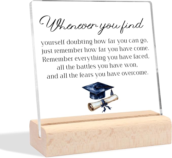 Graduation Gifts for Her, Inspirational Gifts for Women Masters Degree College High School Graduation Gifts for Her Him, Cool Graduation Gifts End of Year Student Gifts Acrylic Plaque