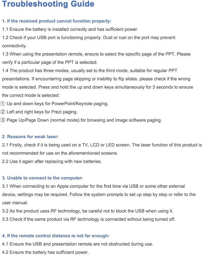 Wireless Presenter, Hyperlink Volume Control Presentation Clicker RF 2.4GHz USB PowerPoint Clicker Presentation Remote Control Pointer Slide Advancer (Black)