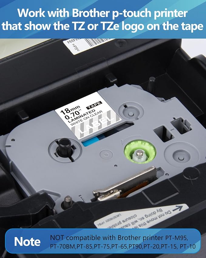 Weemay 3 Pack TZe 145 18mm White on Clear Laminated Label Tape Compatible with Brother Label Maker Tape TZe-145 TZe 145 TZ-145 TZ145 for PTD400AD PTD610BT PTD600 PTD410 Printer, 0.7" x 26.2'
