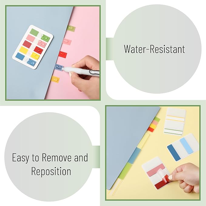 Mr. Pen- Colorful Index Tabs, 500 Pcs, 21 Sets, Sticky Page Markers for Notebooks, Binders and Books