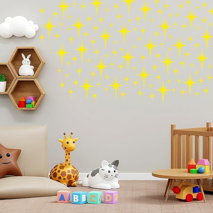 6 Pcs DIY Reusable Star Pattern Painting Stencils Set PET Plastic Painting Templates for Wall Wood Craft Canvas Fabric Home Decor