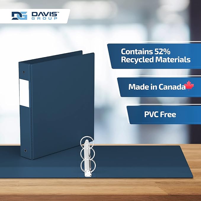 Premium Economy 6-Pack 3-Ring Binders for School or Office, Round-Ring Binders, 1.5 Inch, Navy Blue