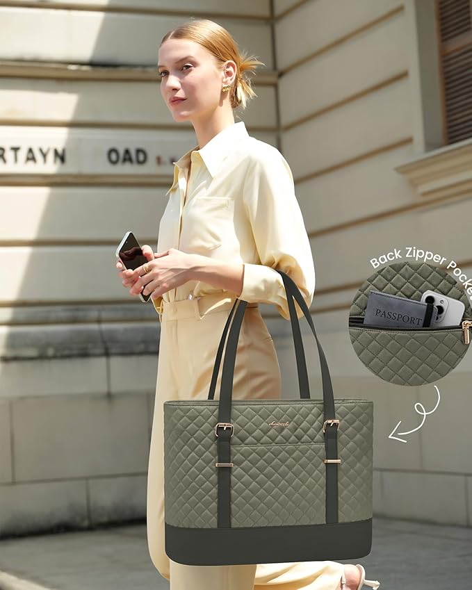 LOVEVOOK Laptop Bag for Women, 15.6 Inch Work Tote Computer Bag With Large Cup Holder, Lightweight Large Laptop Briefcase for Travel, Bussiness, Teacher