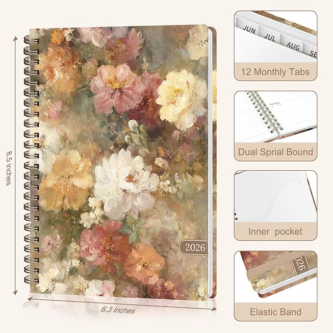 2026 Planner, Weekly and Monthly Academic Planner Calendar (JAN.2026 - DEC.2026), Planning Agenda Book, for Office Desk Accessories and School Supplies, A5(6.3" x 8.5")