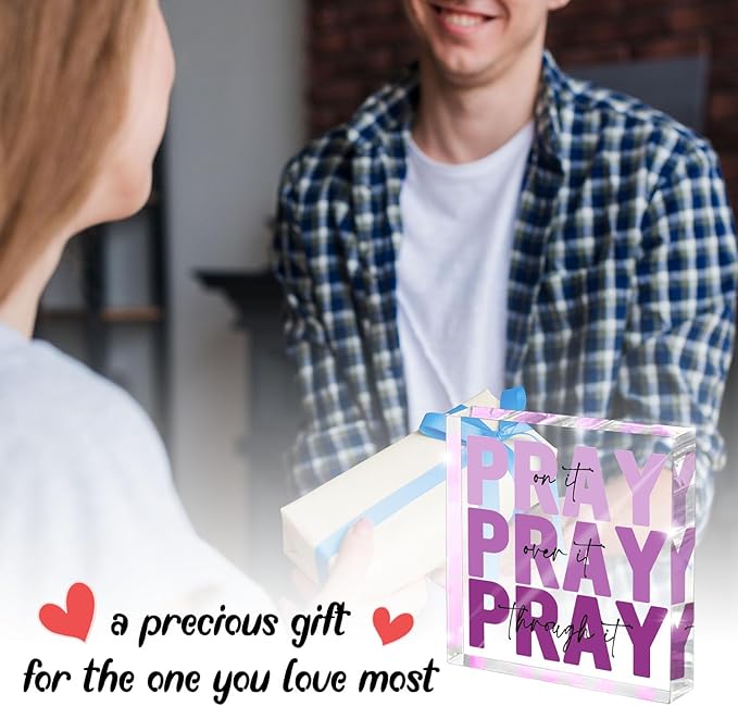 Purple Christian Gifts for Women -Religious Plaques Christian Woman Decor Gifts - Modern Home Office Kids Room Bathroom Bedroom