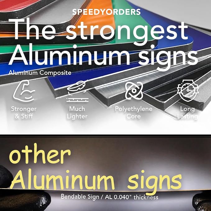 SPEEDYFORMS Custom Outdoor Metal Sign, Personalized Aluminum, Customized Safety, Business, Waterproof White Aluminum (Logo, 20x20 In)