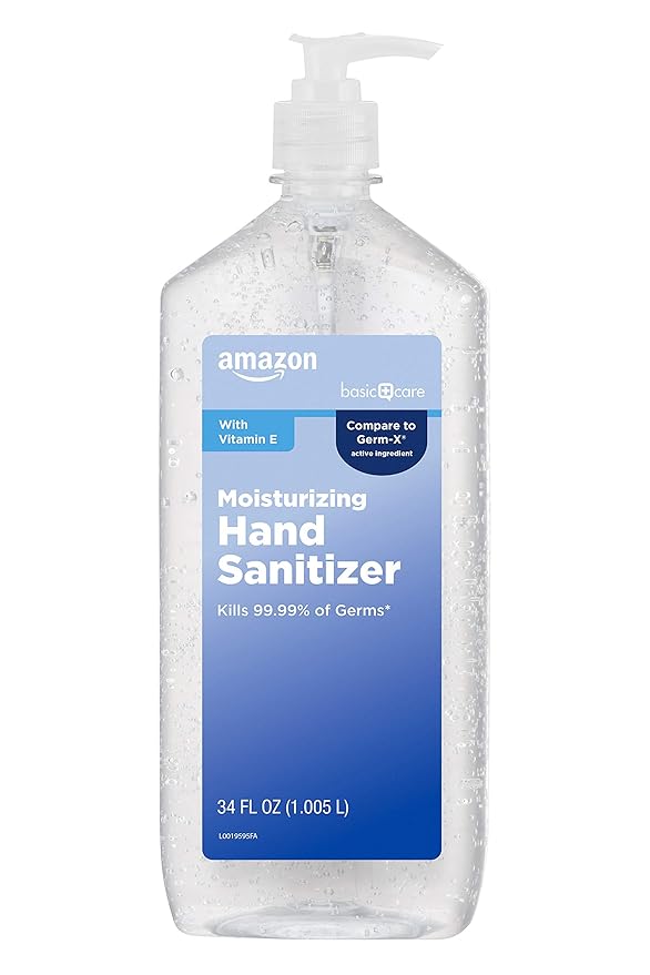 Amazon Basic Care - Original Hand Sanitizer 62%, 34 fl oz (Pack of 4)