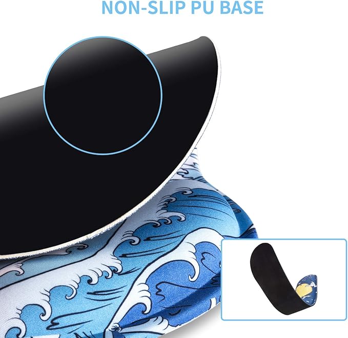 Ergonomic Keyboard Mouse Pad Wrist Rest Support Set for Laptop/Computer/Desktop,Memory Foam Hand Rest Wrist Cushion for Gaming/Office,Lightweight Comfortable & Pain Relief (Moon, Mountain)