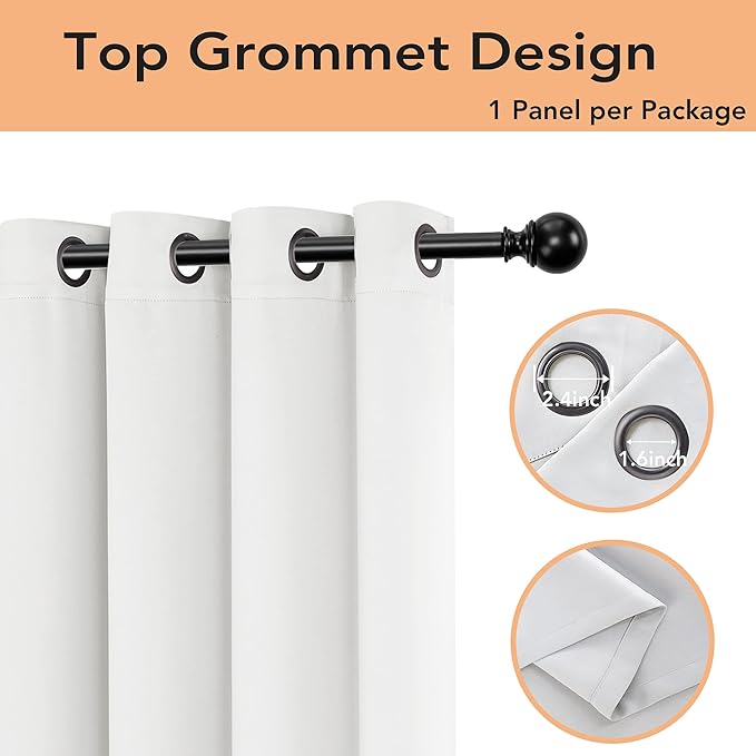 BONZER Room Divider Curtain Screen Partitions Total Privacy Wall Wide Blackout Curtains for Shared Room, 84L x 70W Inch (7L x 5.8W ft), 1 Panel, Greyish White