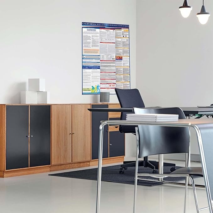 2025 California State and Federal Labor Law Poster - Spanish Version - OSHA Workplace Compliant - All-In-One Mandatory Regulations Required Compliance Posting - 16" x 40" Laminated (Spanish)