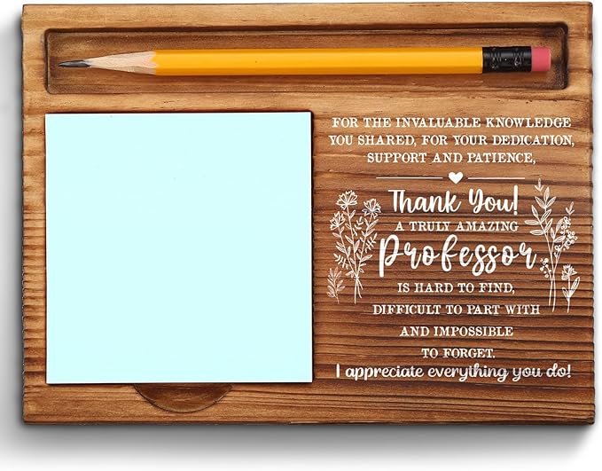 Professor Gifts for Women, Men, from Student, Professor Appreciation Gifts, Thank You Professor Gifts, Professor Office Desk Decor Gifts Self-Stick Note Pad Holders ZSS16