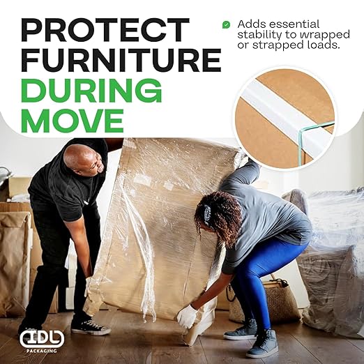 IDL Packaging Cardboard Edge Protectors 2" x 2" x 12", Full Pallet of 5,746 pc, White - V-Board Reinforced Corner Protectors - Regular-Duty Cardboard Corners for Shipping