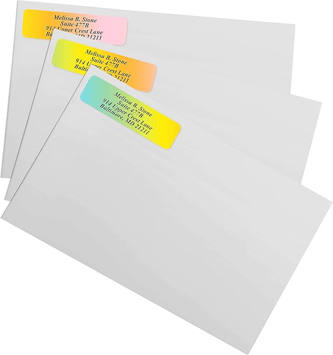 Cascading Rainbow Personalized Return Address Labels Without Dispenser - Roll of 500 Custom Stickers