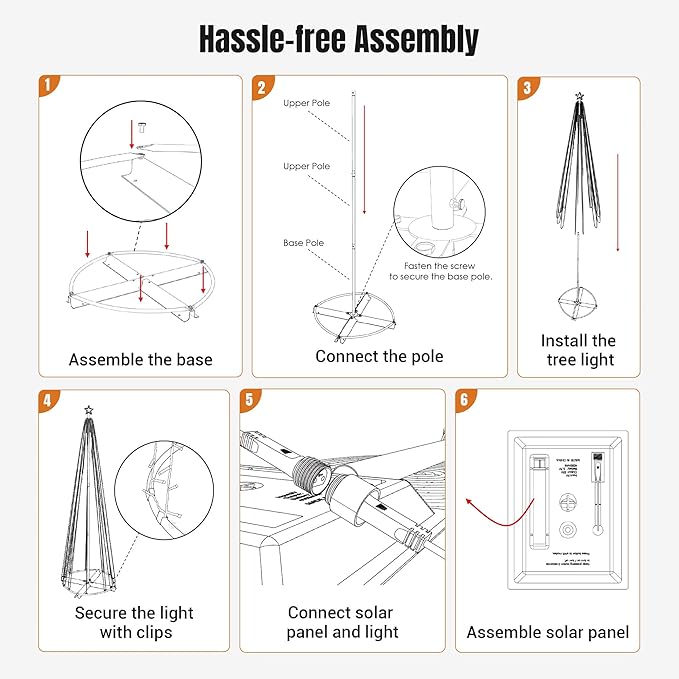 Yescom 9' Large 640 LED Christmas Tree Lights Outdoor with Star Top Cone Solar 8 Function Yard Shopping Mall Cafe Restaurant Store Bar Deck Event Holiday Xmas Decoration Multi-Color Vast-Starry