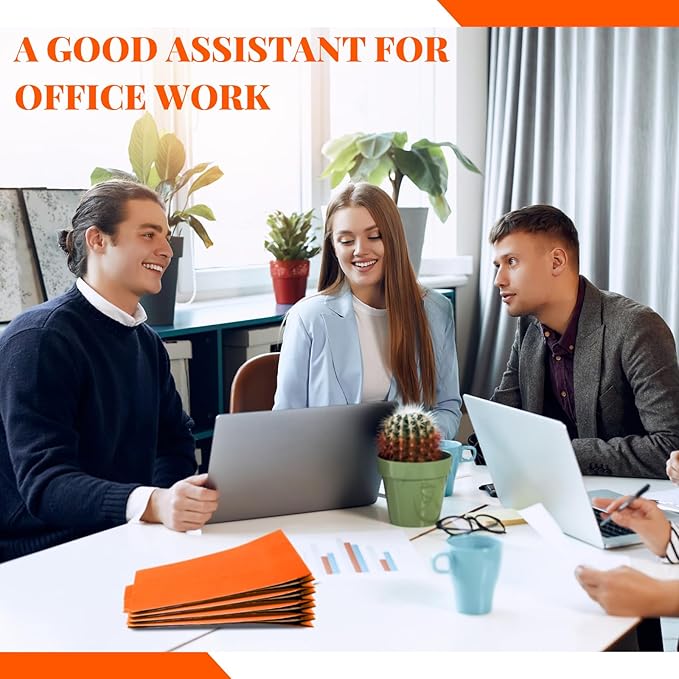 Skyygemm 72 Pcs Classification Folders Letter Size, 1 Divider Pressboard File Folder with Fasteners, Expanding File Organizer Bulk for Teachers, Clergy, Office, Church, Christmas Donations (Orange)