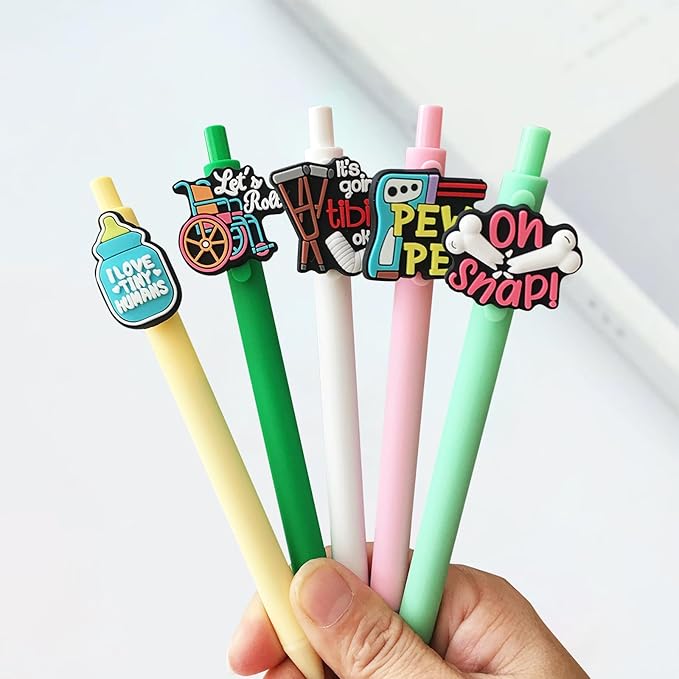 Funny Nurse Pens Cute Cna Medical Assistant Accessories Nurses Week Gifts Aesthetic Black Gel Ink Pens Supplies for Rn Lpn Nursing Student Essentials, 15-Count (Small Humor)