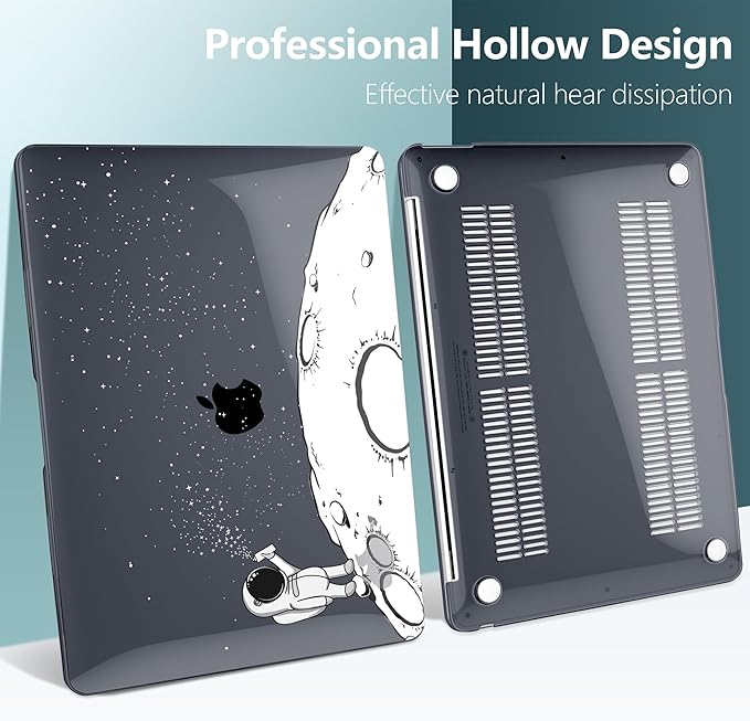 DONGKE Compatible with MacBook Air 13 inch Case 2021 2020 2019 2018 Release A2337 M1 A2179 A1932 with Retina Display & Touch ID, Plastic Hard Shell & Keyboard Cover - Astronaut