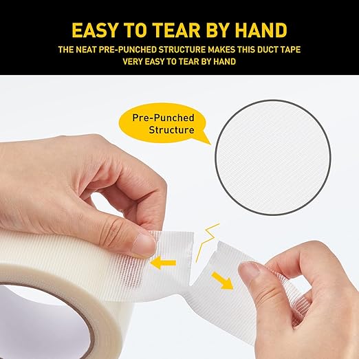 Lichamp 10 Rolls Clear Duct Tapes Heavy Duty, Waterproof No Residue Clear Duct Tape for Packaging Taping Sealing Repairing Tying, Thick & Wide Tape for DIY or Commercial Use, 2 inches x 25 Yards