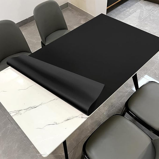 Leather Table Cover,1.8mm Thick,48x72 Inch Table Protector,Table Protector for Dining Room Table,Dining Table Cover,Table Cover Protector,Kitchen Table Cover(Black+Black,48x72)