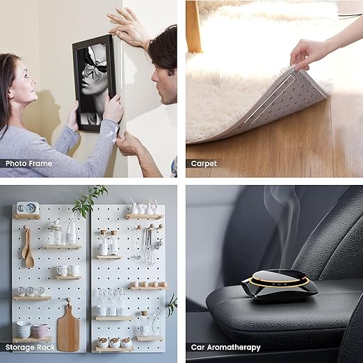 Double Sided Tape Heavy Duty, 16.4FT Nano Tape Extra Large Clear Mounting Tape, Removable Traceless Two Sided Adhesive Tape, Strong Grip Picture Hanging Strips Adhesive Poster Carpet Tape