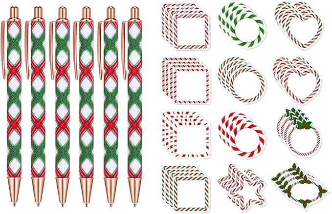 18pcs Christmas Style Ballpoint Pen and Sticky Notes Set, Bulk Office Supplies Gift Set for Adults, Suitable for Employee Appreciation Week, Household Use, Perfect Christmas Gifts