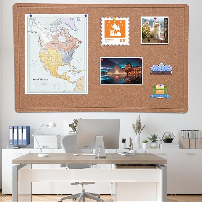 Large Bulletin Board - 72 X 48 inches Decorative Felt Pin Board - 6' x 4' Cork Board Alternative for Wall - Foldable Picture Board Self-Adhesive Prayer Board with 30 Pushpins - Ginger Yellow