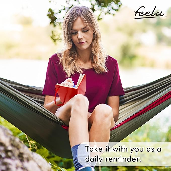 feela 15 Pack Pocket Small Notebooks Bulk, Mini Cute Notepads Hardcover College Ruled Lined Journals with Pen Holder for School Business Memos, with 15 Black Pens, 3.5”x 5.5”, A6, Red