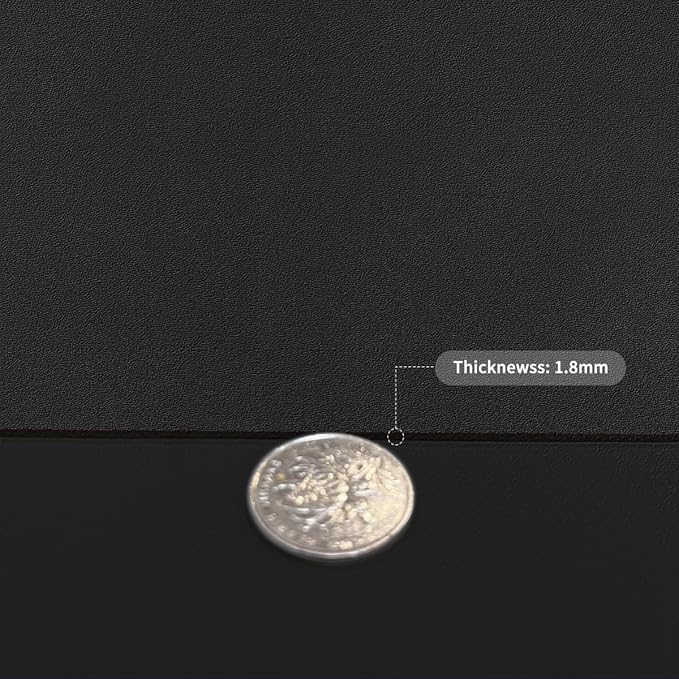 Leather Table Cover,1.8mm Thick,17x72 Inch Desk Cover,Dresser Cover Top,Dresser Protector Top,Dresser Cover,End Table Cover.(Black+Black,17x72)