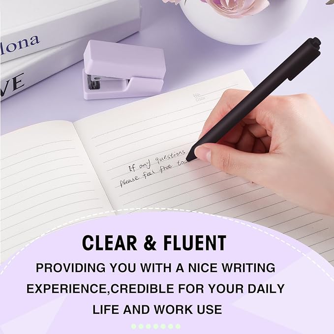 Teling 100 Pcs Ballpoint Pens Retractable Comfortable Cute Stylish Writing Pens in Medium Point 1.0 mm for Office Supplies(Black)