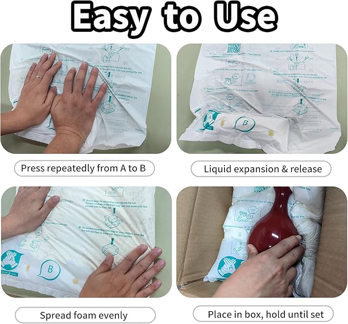 8 Pcs Expanding Packing Foam, ICLAP Ample Expandable Foam Packaging for PC, Fragile & Irregular Valuables Items, Electronics, Ceramics. Foam for Shipping & Moving, 14”x16”