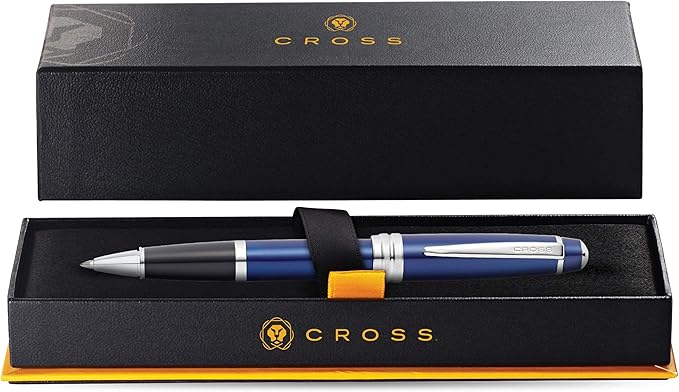 Cross Bailey Refillable Rollerball Pen Presented in a Premium Gift Box - Medium Point, Black Ink, Blue