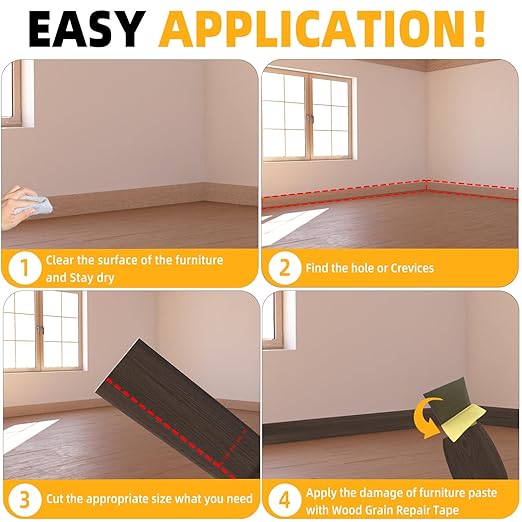 GSCIT Club Red Walnut Wallpaper, 15.7 inch X 25ft Self Adhesive Wood Grain Repair Tape Patch for Tables, Chairs, Baseboards, Doors, Windows, Floors, Handicraft DIY.