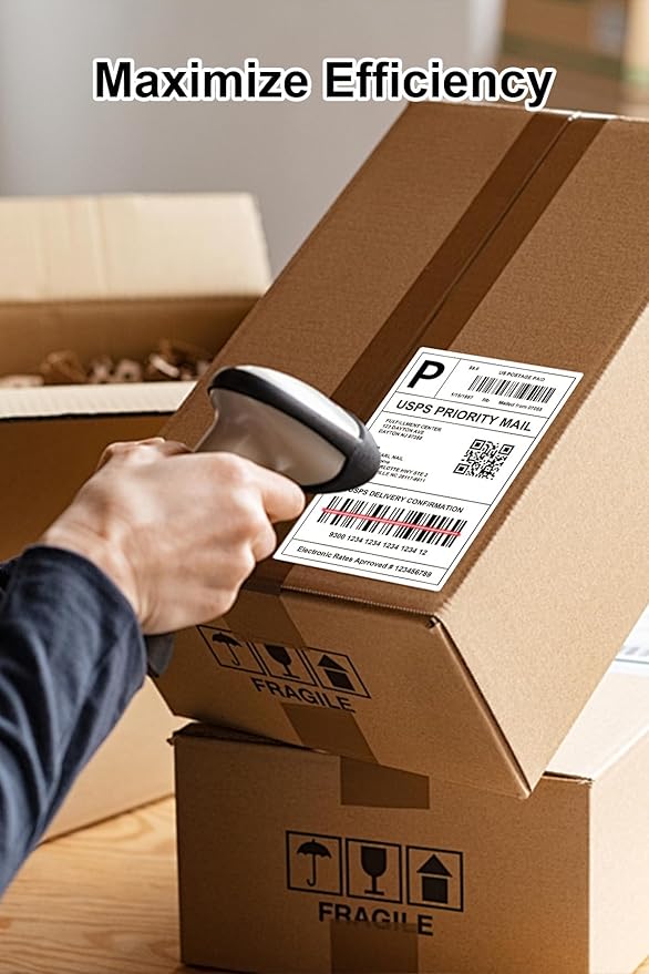 4x6 Thermal Labels - Waterproof Shipping Stickers for Thermal Printers, All-Purpose Label Stickers, White, 1000/Pack (2-Pack)