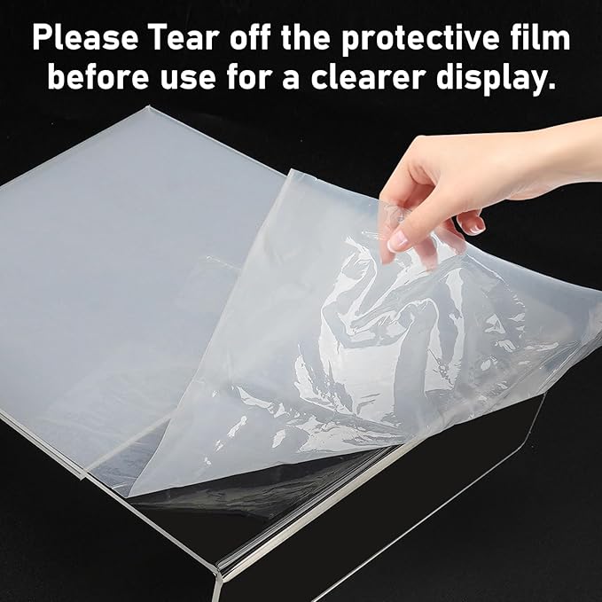 Acrylic Sign Holder 8.5x11 Inches, 10 Pack Clear Plastic Table Flyer Display Stand, L-Shape Vertical Menu Paper Holder Stand, Clear Picture Photo Flyer Display Stand for Restaurants, Store Fair,Office