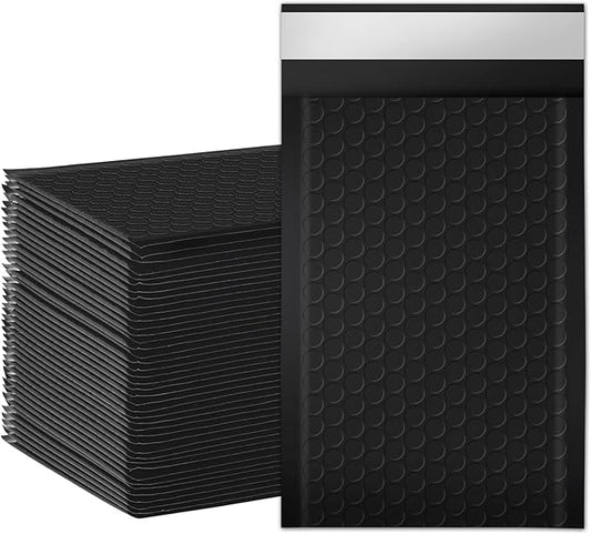 packbabol Bubble Mailers, 4x7 Inch Poly Padded Bubble Mailers Pack of 50 Bubble Envelopes Opaque Self Seal Adhesive Waterproof Bags for Shipping and Packaging(Black,4x7-50Pc)