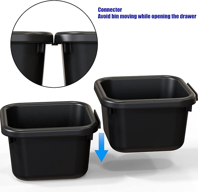 Simple Houseware Interlocking Desk Drawer Bins Organizer, 10 Packs, Black