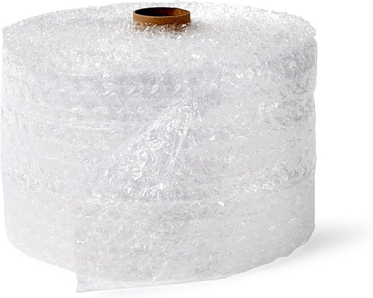 Amazon Basics Bubble Cushioning Wrap Packing Material for Fragile Items, 12-Inch x 100-Foot Long Roll, Large, Clear